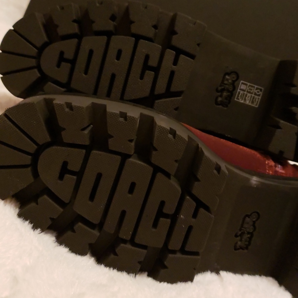 LAST CHANCE COACH Lucy Lace Dark Lion Velvet Boot - Picture 8 of 8